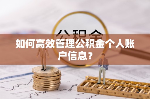 玉东如何高效管理公积金个人账户信息？