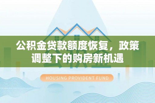 玉东公积金贷款额度恢复，政策调整下的购房新机遇